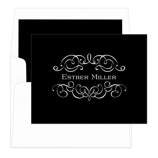 Ornate Scroll Folded Note Cards